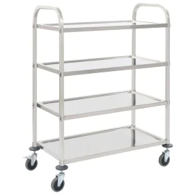 4-stufiger Küchenwagen aus Edelstahl, 107 x 55 x 125 cm von vidaXL, Küchen- und Speisewagen - Ref: Foro24-50916, Preis: 150,1...