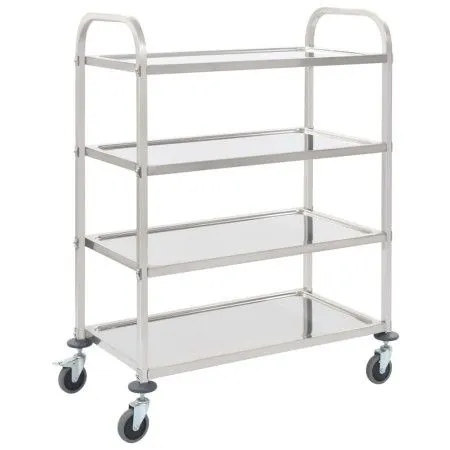 4-level stainless steel kitchen cart 107x55x125 cm by vidaXL, Kitchen and dining carts - Ref: Foro24-50916, Price: 150,16 €, ...