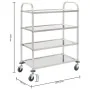 4-stufiger Küchenwagen aus Edelstahl, 107 x 55 x 125 cm von vidaXL, Küchen- und Speisewagen - Ref: Foro24-50916, Preis: 150,1...