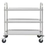 3-Höhen-Küchenwagen 95x45x83,5 cm aus Edelstahl von vidaXL, Küchen- und Speisewagen - Ref: Foro24-50915, Preis: 109,83 €, Rab...