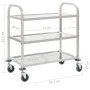 3-Höhen-Küchenwagen 95x45x83,5 cm aus Edelstahl von vidaXL, Küchen- und Speisewagen - Ref: Foro24-50915, Preis: 109,83 €, Rab...