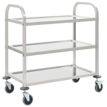 3-height kitchen cart 96.5x55x90 cm stainless steel by vidaXL, Kitchen and dining carts - Ref: Foro24-50914, Price: 91,98 €, ...