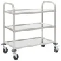 3-height kitchen cart 96.5x55x90 cm stainless steel by vidaXL, Kitchen and dining carts - Ref: Foro24-50914, Price: 91,98 €, ...