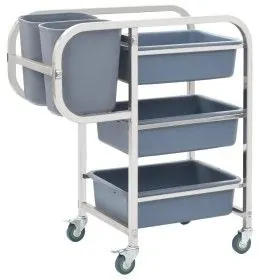 Küchenwagen mit Plastikbehältern 82x43,5x93 cm von vidaXL, Küchen- und Speisewagen - Ref: Foro24-50918, Preis: 134,96 €, Raba...