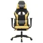 Silla gaming con reposapiés cuero sintético negro dorado de vidaXL, Sillones para videojuegos - Ref: Foro24-3143701, Precio: ...