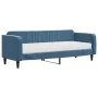 Sofa bed with blue velvet mattress 80x200 cm by vidaXL, Beds and slatted bases - Ref: Foro24-3197031, Price: 309,07 €, Discou...