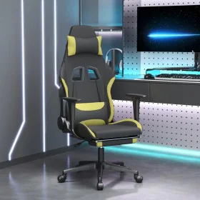 Silla gaming con reposapiés tela verde claro y negro de vidaXL, Sillones para videojuegos - Ref: Foro24-3143748, Precio: 121,...