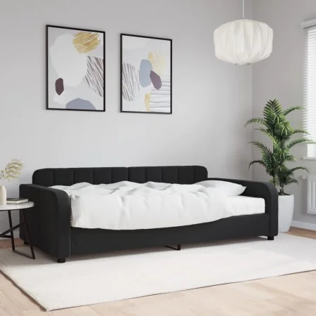 Sofa bed with black velvet mattress 100x200 cm by vidaXL, Beds and slatted bases - Ref: Foro24-3196916, Price: 372,20 €, Disc...