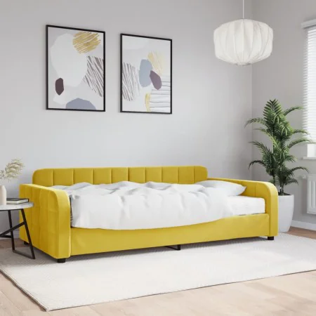 Sofá cama con colchón terciopelo amarillo 100x200 cm de vidaXL, Camas y somieres - Ref: Foro24-3196917, Precio: 366,56 €, Des...