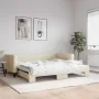 Ausziehbares Schlafsofa aus cremefarbenem Stoff, 100 x 200 cm von vidaXL, Betten und Lattenroste - Ref: Foro24-3196587, Preis...
