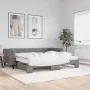 Trundle sofa bed with dark gray fabric mattress 100x200 cm by vidaXL, Beds and slatted bases - Ref: Foro24-3196602, Price: 42...