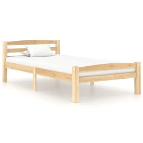 Solid pine wood bed frame 90x200 cm by vidaXL, Beds and slatted bases - Ref: Foro24-322061, Price: 106,52 €, Discount: %