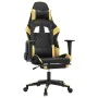 Gaming chair with footrest in black and gold synthetic leather by vidaXL, Gaming chairs - Ref: Foro24-3143766, Price: 122,62 ...