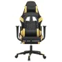 Gaming chair with footrest in black and gold synthetic leather by vidaXL, Gaming chairs - Ref: Foro24-3143766, Price: 122,62 ...