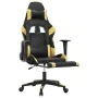 Gaming chair with footrest in black and gold synthetic leather by vidaXL, Gaming chairs - Ref: Foro24-3143766, Price: 122,62 ...