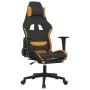 Silla gaming con reposapiés tela negro y naranja de vidaXL, Sillones para videojuegos - Ref: Foro24-3143747, Precio: 120,81 €...
