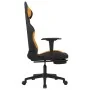 Silla gaming con reposapiés tela negro y naranja de vidaXL, Sillones para videojuegos - Ref: Foro24-3143747, Precio: 120,81 €...