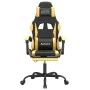 Silla gaming con reposapiés cuero sintético negro dorado de vidaXL, Sillones para videojuegos - Ref: Foro24-3143880, Precio: ...