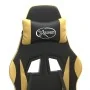 Silla gaming con reposapiés cuero sintético negro dorado de vidaXL, Sillones para videojuegos - Ref: Foro24-3143880, Precio: ...