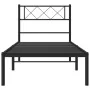 Bed frame with black metal headboard 80x200 cm by vidaXL, Beds and slatted bases - Ref: Foro24-372268, Price: 57,12 €, Discou...