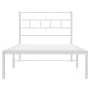 Metal bed frame with white headboard 80x200 cm by vidaXL, Beds and slatted bases - Ref: Foro24-355699, Price: 66,01 €, Discou...