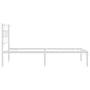 Metal bed frame with white headboard 80x200 cm by vidaXL, Beds and slatted bases - Ref: Foro24-355699, Price: 66,01 €, Discou...