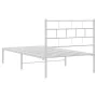 Metal bed frame with white headboard 80x200 cm by vidaXL, Beds and slatted bases - Ref: Foro24-355699, Price: 66,01 €, Discou...