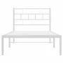 Metal bed frame with white headboard 107x203 cm by vidaXL, Beds and slatted bases - Ref: Foro24-355704, Price: 62,44 €, Disco...