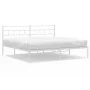 Metal bed frame with white headboard 183x213 cm by vidaXL, Beds and slatted bases - Ref: Foro24-355713, Price: 98,36 €, Disco...