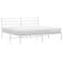 Metal bed frame with white headboard 183x213 cm by vidaXL, Beds and slatted bases - Ref: Foro24-355713, Price: 98,36 €, Disco...