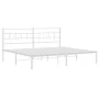 Metal bed frame with white headboard 183x213 cm by vidaXL, Beds and slatted bases - Ref: Foro24-355713, Price: 98,36 €, Disco...