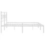 Metal bed frame with white headboard 183x213 cm by vidaXL, Beds and slatted bases - Ref: Foro24-355713, Price: 98,36 €, Disco...