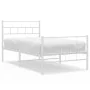 Estructura cama metal con cabecero y pie cama blanca 107x203 cm de vidaXL, Camas y somieres - Ref: Foro24-355722, Precio: 75,...