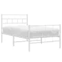 Estructura cama metal con cabecero y pie cama blanca 107x203 cm de vidaXL, Camas y somieres - Ref: Foro24-355722, Precio: 75,...