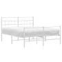 Metal bed frame with headboard and white footboard 120x190 cm by vidaXL, Beds and slatted bases - Ref: Foro24-355723, Price: ...