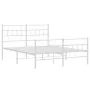 Metal bed frame with headboard and white footboard 120x190 cm by vidaXL, Beds and slatted bases - Ref: Foro24-355723, Price: ...