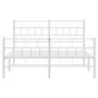 Metal bed frame with headboard and white footboard 120x190 cm by vidaXL, Beds and slatted bases - Ref: Foro24-355723, Price: ...