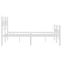 Metal bed frame with headboard and white footboard 120x190 cm by vidaXL, Beds and slatted bases - Ref: Foro24-355723, Price: ...