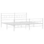 Metal bed frame with headboard and footboard white 183x213 cm by vidaXL, Beds and slatted bases - Ref: Foro24-355731, Price: ...