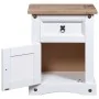 Mesita de noche Corona Range pino mexicano blanco 53x39x66 cm de vidaXL, Mesitas de noche - Ref: Foro24-282618, Precio: 82,63...