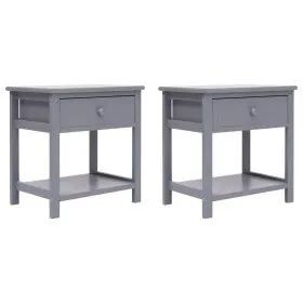 Bedside tables 2 units gray Paulownia wood 40x29x42cm by vidaXL, Nightstands - Ref: Foro24-284051, Price: 64,17 €, Discount: %
