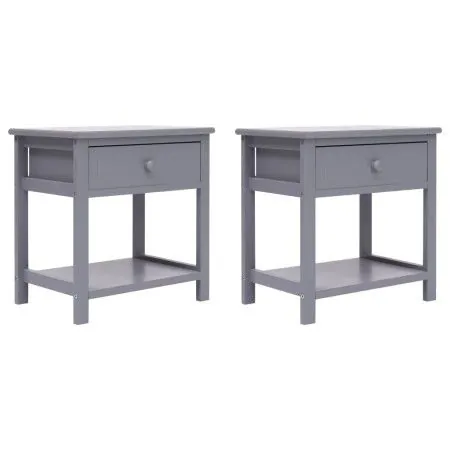 Bedside tables 2 units gray Paulownia wood 40x29x42cm by vidaXL, Nightstands - Ref: Foro24-284051, Price: 64,17 €, Discount: %