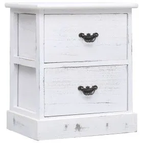 Nachttisch aus Paulownia-Holz, weiß, 38x28x45 cm von vidaXL, Nachttische - Ref: Foro24-284060, Preis: 66,54 €, Rabatt: %