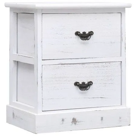 Nachttisch aus Paulownia-Holz, weiß, 38x28x45 cm von vidaXL, Nachttische - Ref: Foro24-284060, Preis: 66,54 €, Rabatt: %