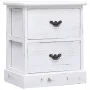 Nachttisch aus Paulownia-Holz, weiß, 38x28x45 cm von vidaXL, Nachttische - Ref: Foro24-284060, Preis: 66,54 €, Rabatt: %
