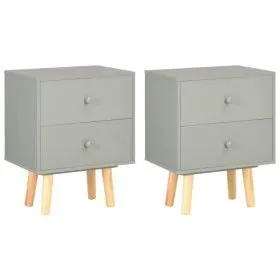 Bedside tables 2 units solid pine wood gray 40x30x50 cm by vidaXL, Nightstands - Ref: Foro24-285227, Price: 106,43 €, Discoun...