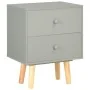 Nachttische 2 Stück massives Kiefernholz grau 40x30x50 cm von vidaXL, Nachttische - Ref: Foro24-285227, Preis: 106,43 €, Raba...