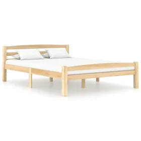 Solid pine wood bed frame 140x200 cm by vidaXL, Beds and slatted bases - Ref: Foro24-322064, Price: 121,41 €, Discount: %