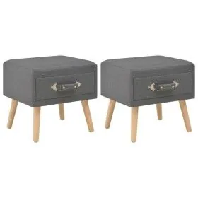 Nachttische 2 Einheiten 40x35x40 cm dunkelgrauer Stoff von vidaXL, Nachttische - Ref: Foro24-276379, Preis: 116,11 €, Rabatt: %