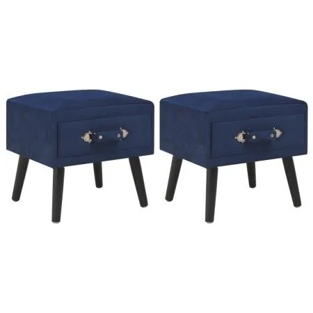 Nachttische 2 Stück 40x35x40 cm blauer Samt von vidaXL, Nachttische - Ref: Foro24-276384, Preis: 126,20 €, Rabatt: %